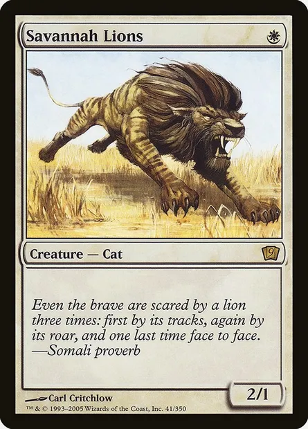 Savannah Lions, Magic card 9ED 41★ — Ninth Edition set