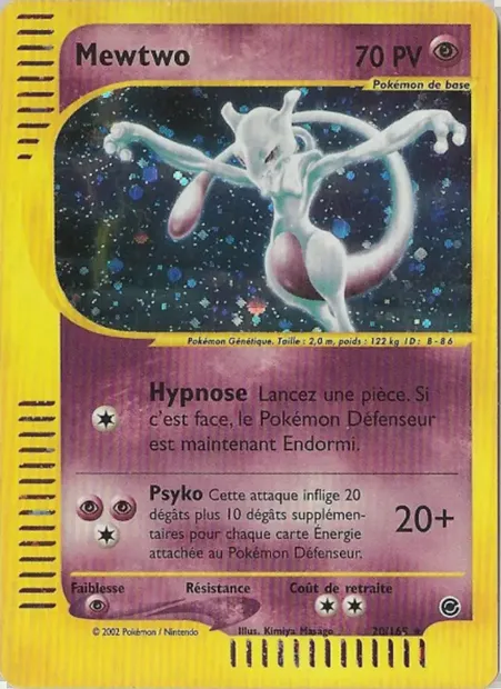 Mewtwo, carte Pokémon EX 20 — extension Expedition