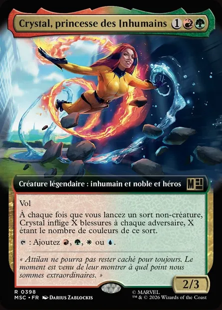 Crystal, princesse des Inhumains, carte Magic MSC 398 — extension Marvel Super Heroes Commander