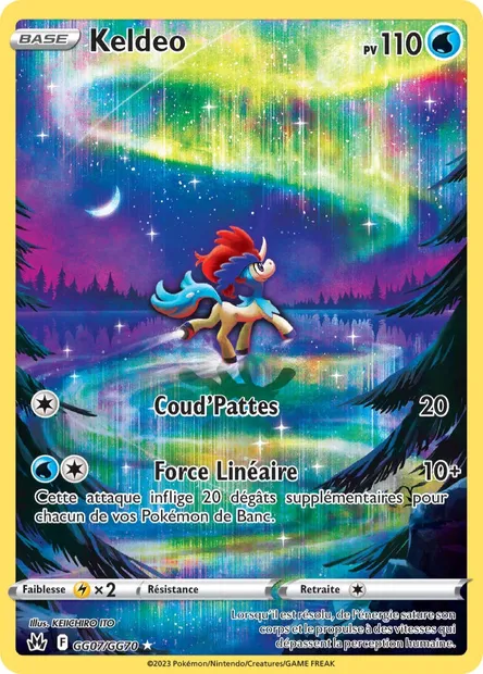 Keldeo, carte Pokémon CRZ GG07 — extension Zénith Suprême