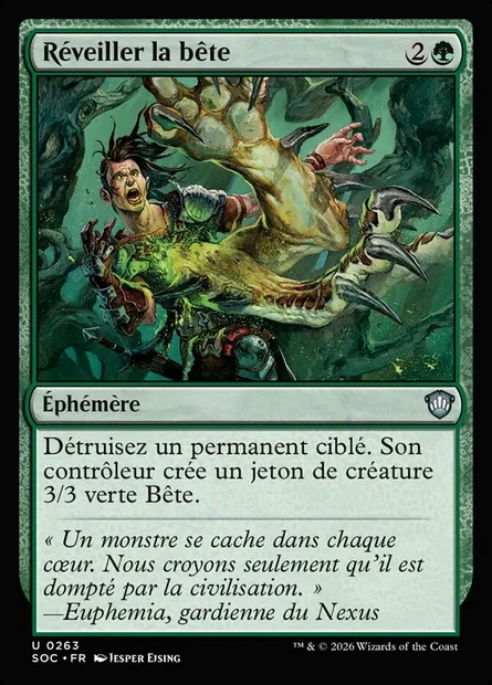 Réveiller la bête, carte Magic SOC 263 — extension Secrets of Strixhaven Commander