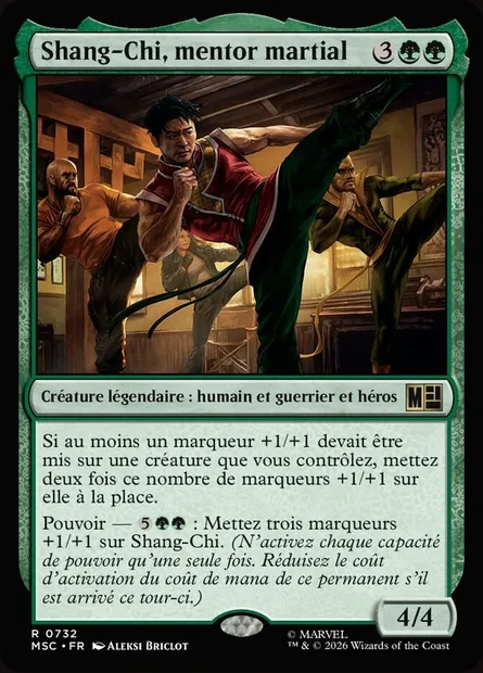 Shang-Chi, mentor martial, carte Magic MSC 732 — extension Marvel Super Heroes Commander