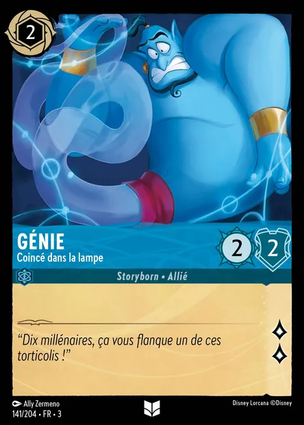 Génie - Coincé dans la lampe, carte Disney Lorcana CH3-141 — extension Les Terres d'Encres