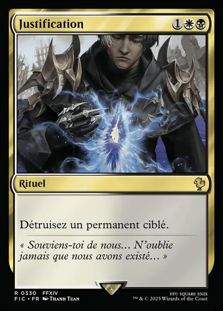 Justification, carte Magic FIC 330 — extension Final Fantasy Commander
