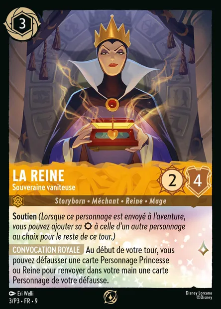 La Reine - Souveraine vaniteuse, carte Disney Lorcana P3-003 — extension P3