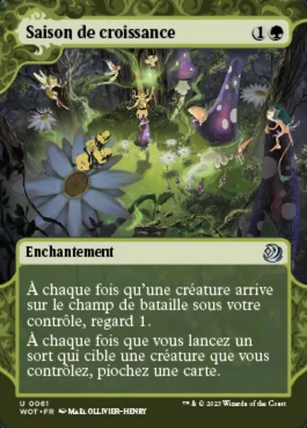 Saison de croissance, carte Magic WOT 61 — extension Wilds of Eldraine: Enchanting Tales