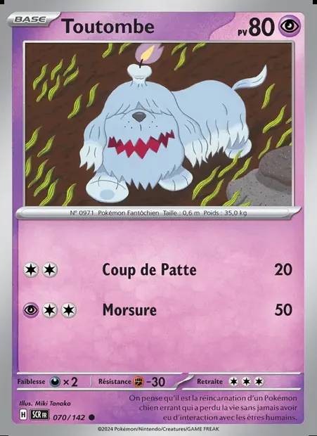 Toutombe, carte Pokémon SCR 070 — extension Couronne Stellaire