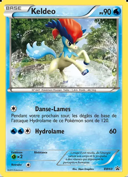 Keldeo, carte Pokémon BW 60 — extension Promo BW
