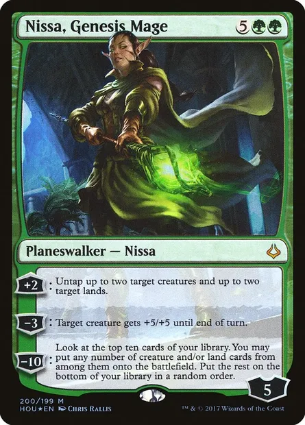 Nissa, Genesis Mage, Magic card HOU 200 — Hour of Devastation set