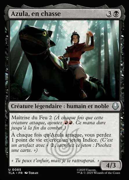 Azula, en chasse, carte Magic TLA 85 — extension Avatar: The Last Airbender