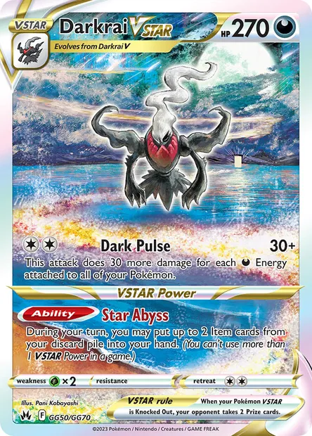Darkrai VSTAR, Pokémon card CRZ GG50 — Crown Zenith set
