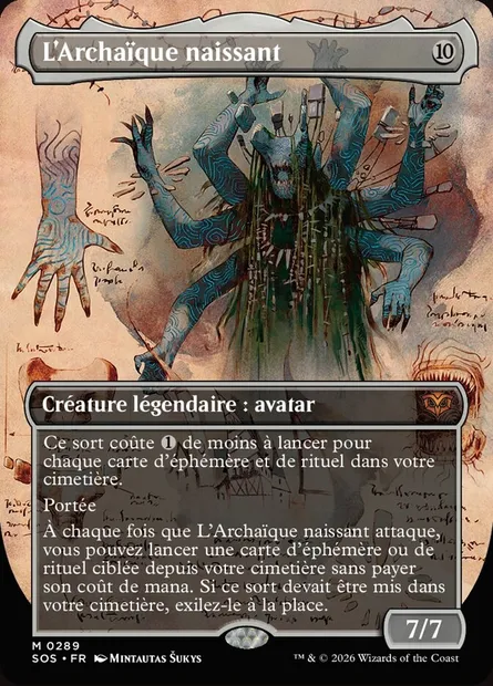 L'Archaïque naissant, carte Magic SOS 289 — extension Secrets of Strixhaven