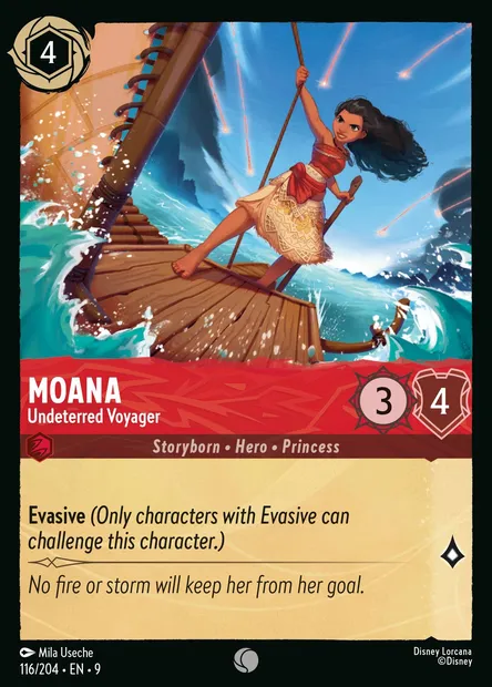 Moana - Undeterred Voyager, Disney Lorcana card CH9-116 — Fabled set