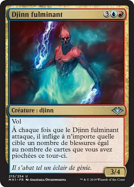 Djinn fulminant, carte Magic MH1 215 — extension Horizons du Modern