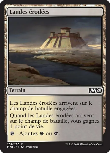 Landes érodées, carte Magic M20 251 — extension Core Set 2020