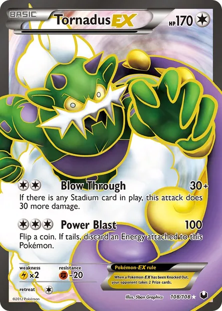 Tornadus-EX, Pokémon card DEX 108 — Dark Explorers set