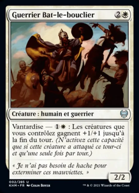 Guerrier Bat-le-bouclier, carte Magic KHM 2 — extension Kaldheim