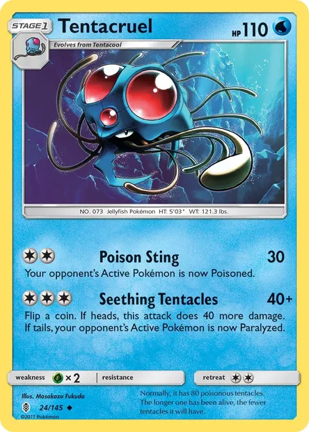 Tentacruel, Pokémon card GRI 24 — Guardians Rising set