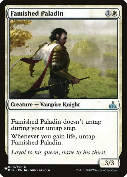 Paladin affamé, carte Magic PLST RIX-8 — extension The List