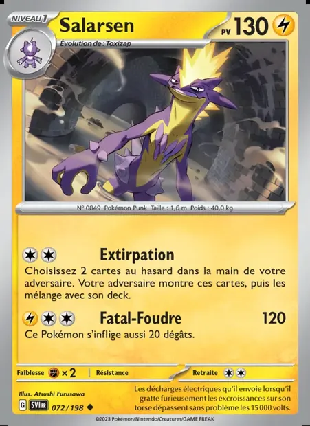 Salarsen, carte Pokémon SVI 072 — extension Écarlate et Violet