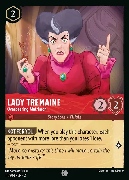 Lady Tremaine - Overbearing Matriarch, Disney Lorcana card CH2-111 — Rise of the Floodborn set