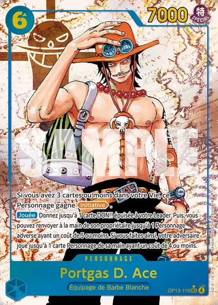 Portgas D. Ace, carte One Piece OP13-119 — extension SUCCESSEURS
