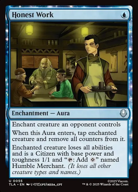 Honest Work, Magic card TLA 55 — Avatar: The Last Airbender set