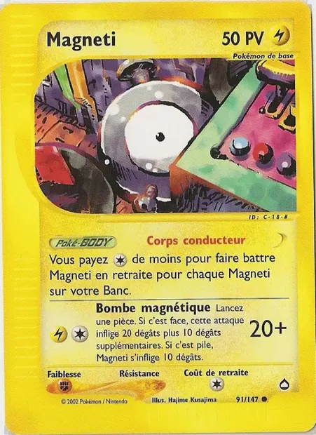 Magnéti, carte Pokémon AQ 91 — extension Aquapolis