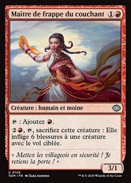 Maître de frappe du couchant, carte Magic TDM 126 — extension Tarkir: Dragonstorm
