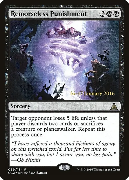 Remorseless Punishment, Magic card POGW 89s — Oath of the Gatewatch Promos set