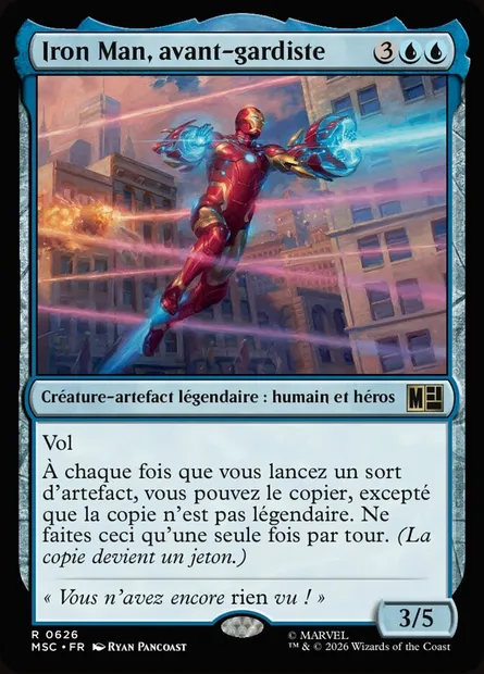 Iron Man, avant-gardiste, carte Magic MSC 626 — extension Marvel Super Heroes Commander