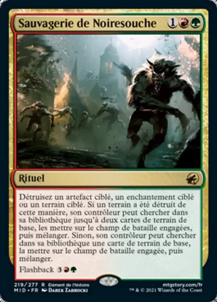 Sauvagerie de Noiresouche, carte Magic MID 219 — extension Innistrad : chasse de minuit
