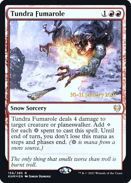 Tundra Fumarole, Magic card PKHM 156s — Kaldheim Promos set