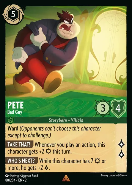 Pete - Bad Guy, Disney Lorcana card CH2-088 — Rise of the Floodborn set