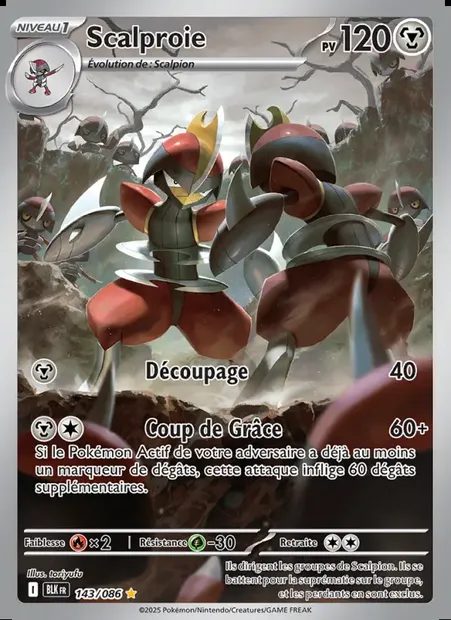 Scalproie, carte Pokémon BLK 143 — extension Foudre Noire