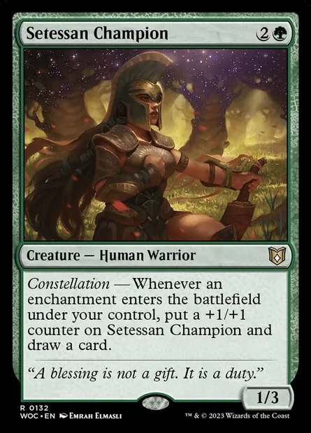 Setessan Champion, Magic card WOC 132 — Wilds of Eldraine Commander set