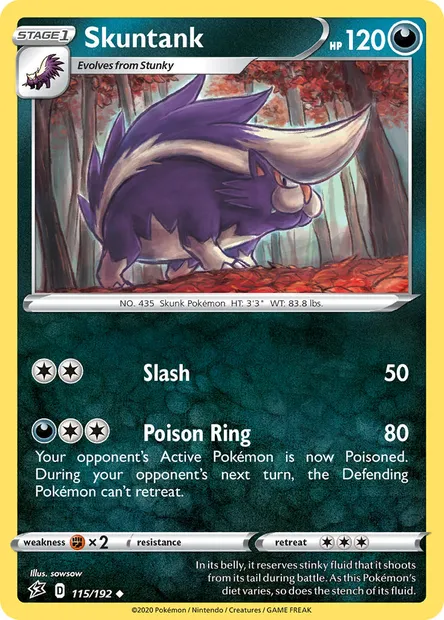 Skuntank, Pokémon card RCL 115 — Rebel Clash set