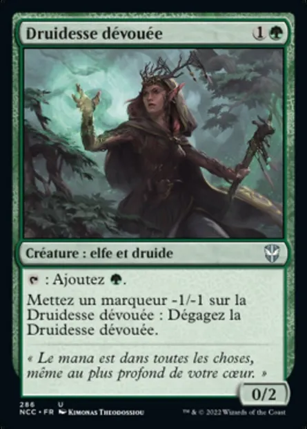 Druidesse dévouée, carte Magic NCC 286 — extension New Capenna Commander