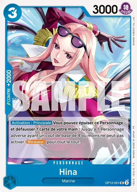 Hina, carte One Piece OP12-051 — extension L'HÉRITAGE DU MAÎTRE