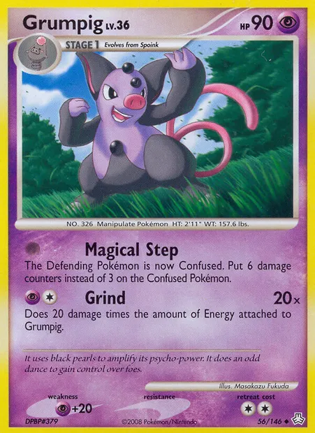 Grumpig, Pokémon card LA 56 — Legends Awakened set