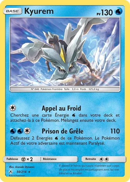 Kyurem, carte Pokémon UNB 50 — extension Alliance Infaillible