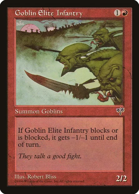 Goblin Elite Infantry, Magic card MIR 177 — Mirage set