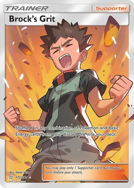 Brock’s Grit, Pokémon card TEU 172 — Team Up set