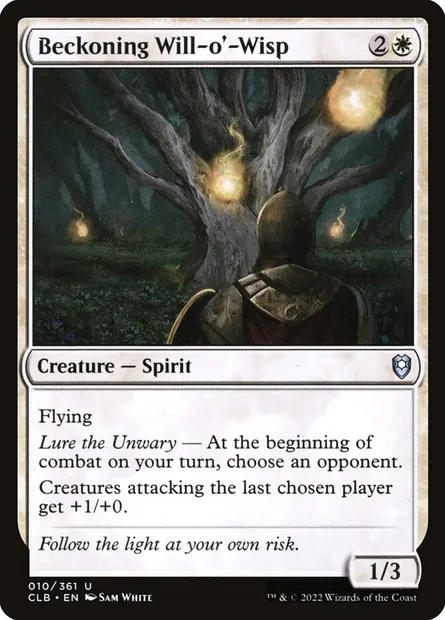 Beckoning Will-o'-Wisp, Magic card CLB 10 — Commander Legends: Battle for Baldur's Gate set