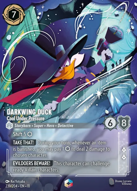 Darkwing Duck - Cool Under Pressure, Disney Lorcana card CH11-239 — Winterspell set