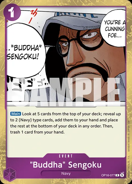 "Buddha" Sengoku, One Piece card OP16-077 — THE TIME OF BATTLE set