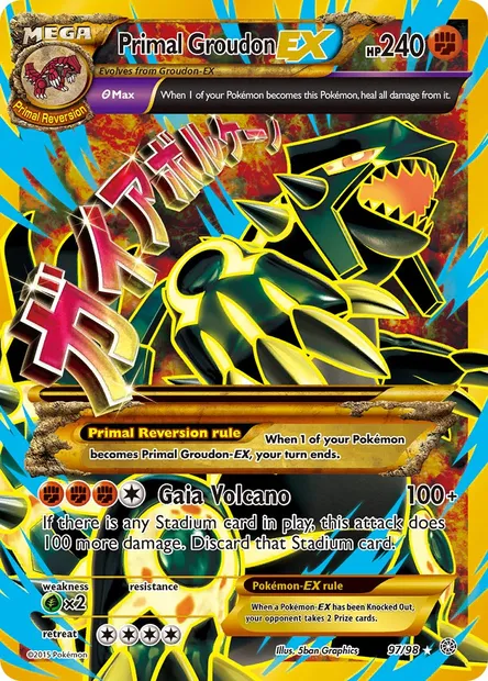 Primal Groudon EX, Pokémon card AOR 97 — Ancient Origins set