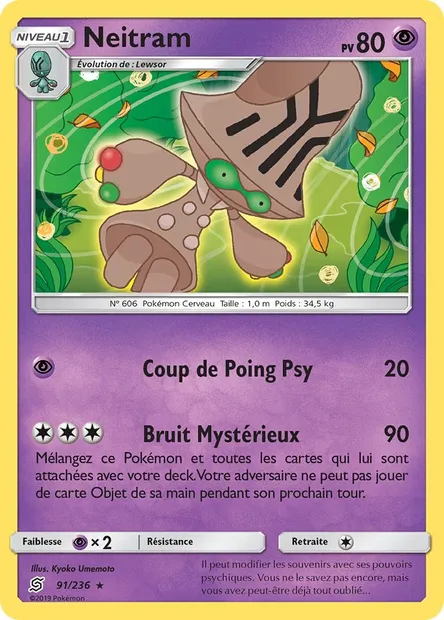 Neitram, carte Pokémon UNM 91 — extension Harmonie des Esprits