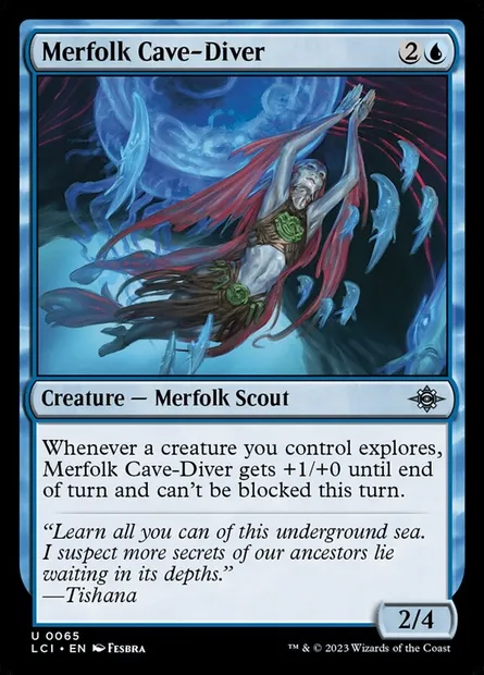 Merfolk Cave-Diver, Magic card LCI 65 — The Lost Caverns of Ixalan set