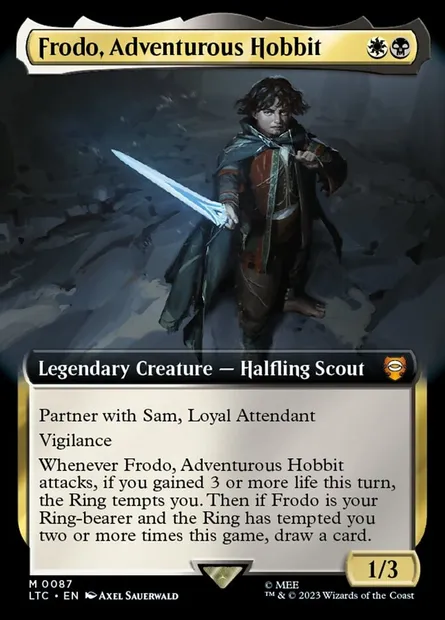 Frodo, Adventurous Hobbit, Magic card LTC 87 — Tales of Middle-earth Commander set